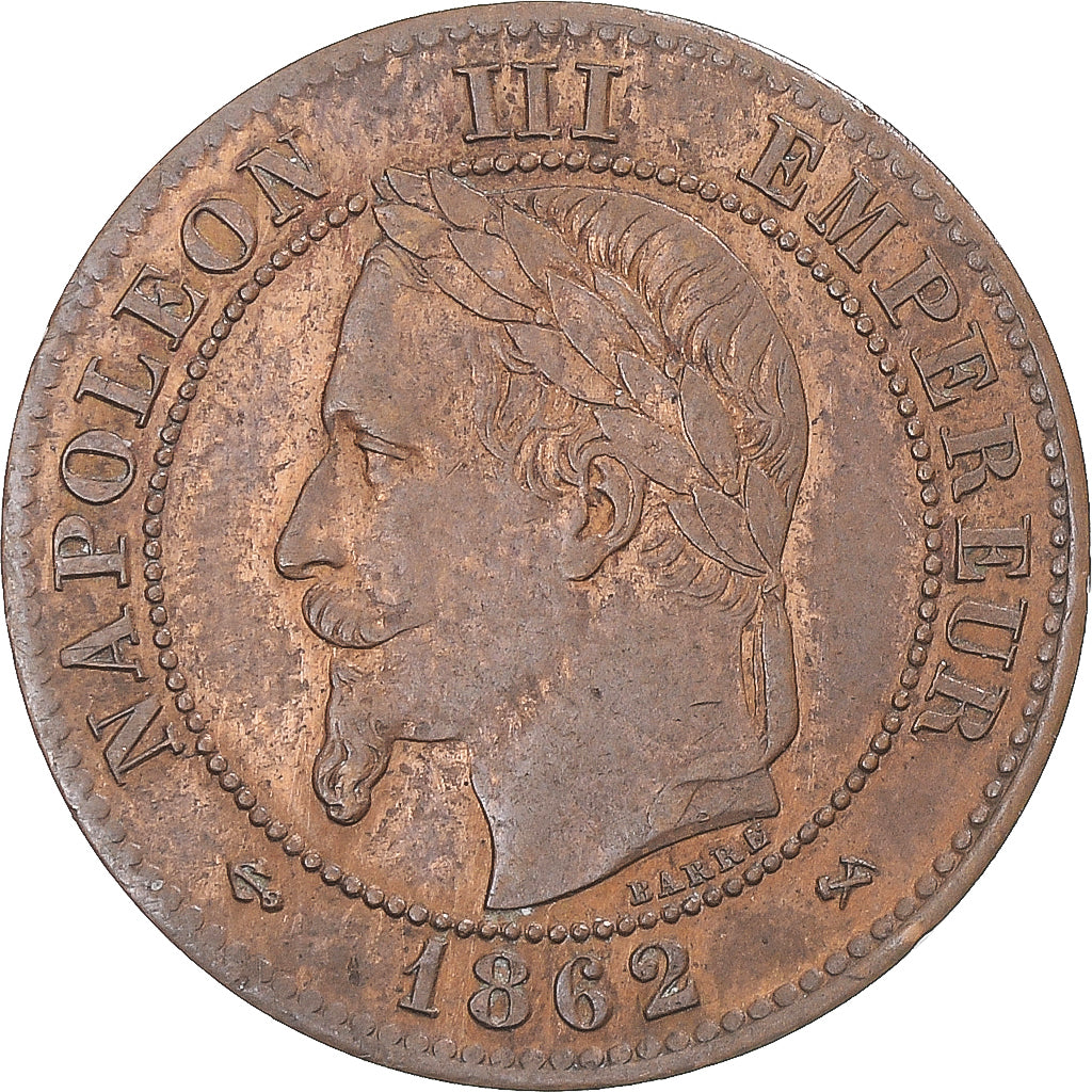 Monnaie, France, Napoleon III, 2 Centimes, 1862, Bordeaux, SUP+, Bronze