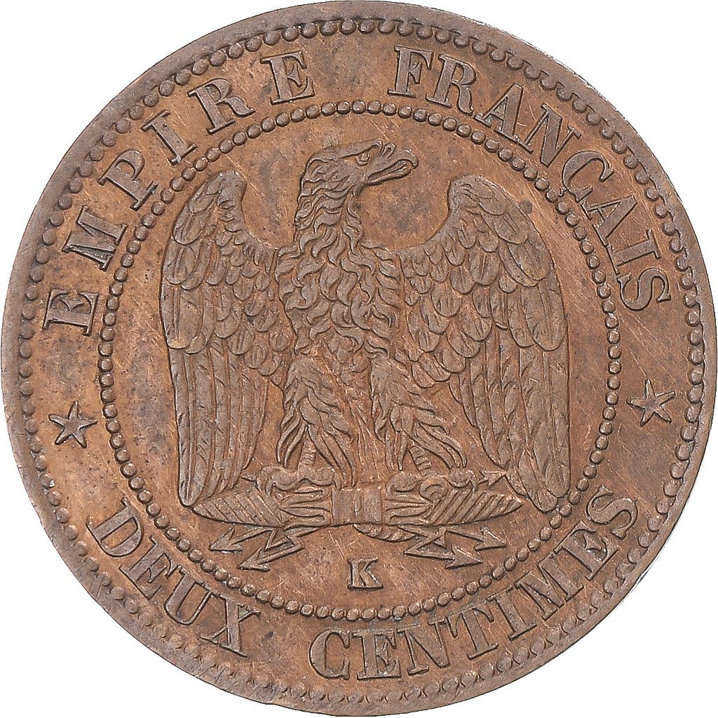 Monnaie, France, Napoleon III, 2 Centimes, 1862, Bordeaux, SUP+, Bronze