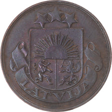 Coin, Latvia, 2 Santimi, 1922, VF(30-35), Bronze, KM:2