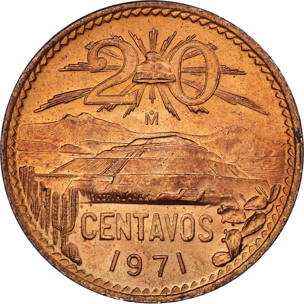 Monnaie, Mexique, 20 Centavos, 1971