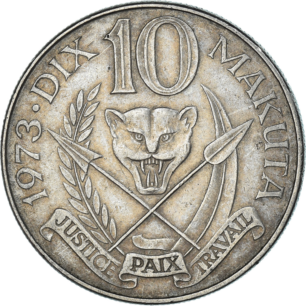 Monnaie, Zaïre, 10 Makuta, 1973