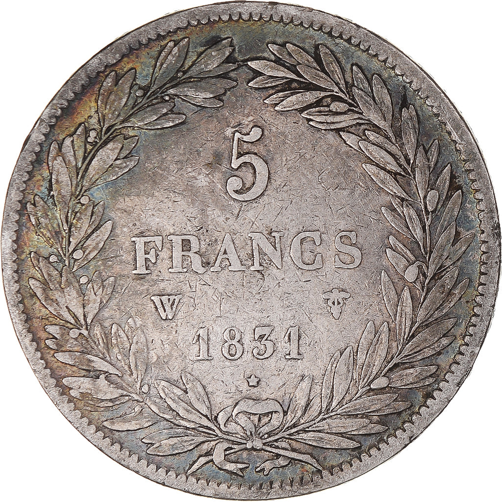 Coin, France, Louis-Philippe, 5 Francs, 1831, Lille, EF(40-45), Silver