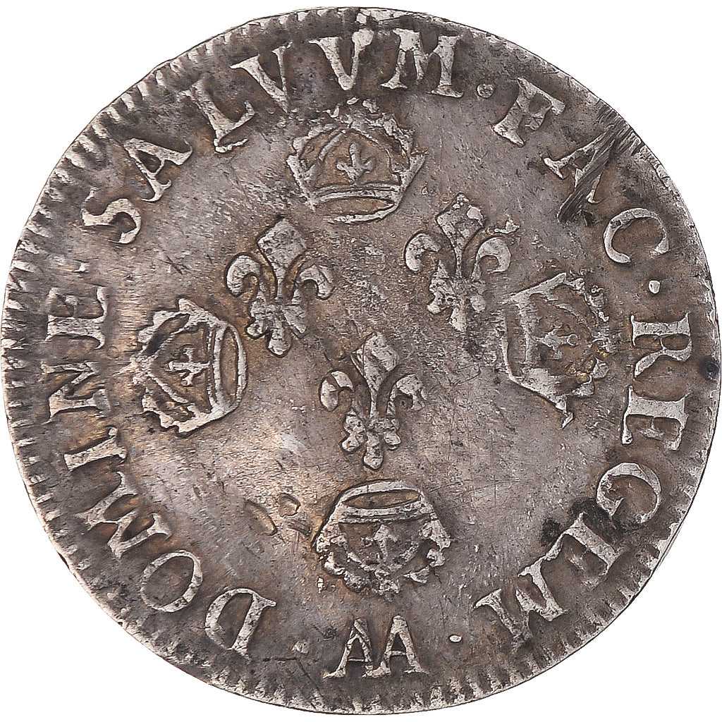Coin, France, Louis XIV, aux quatre couronnes, 10 Sols, 1705, Metz, EF(40-45)