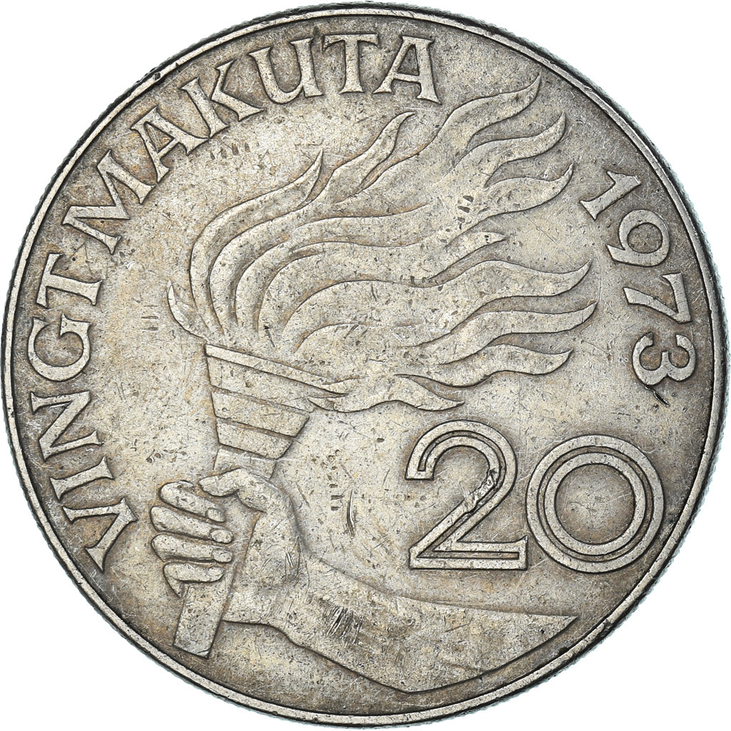 Münze, Zaire, 20 Makuta, 1973
