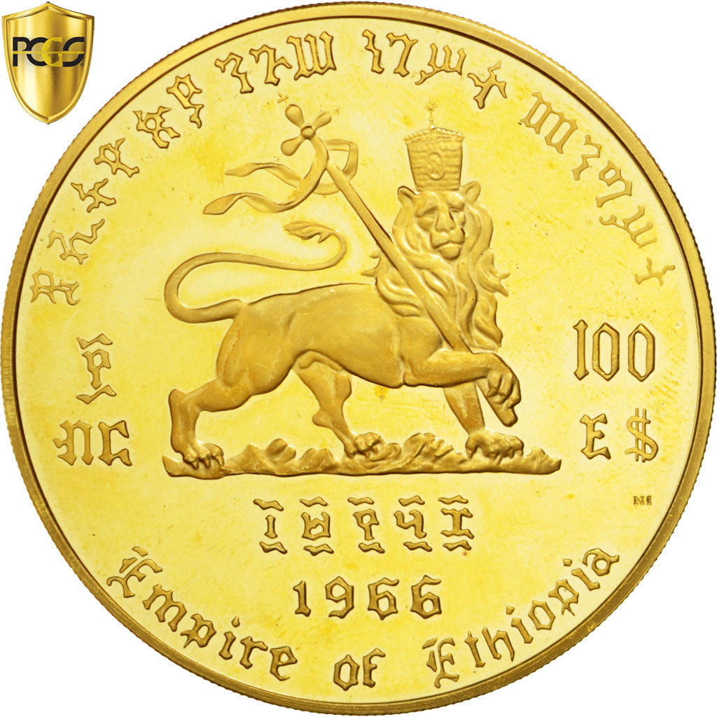 Coin, Ethiopia, Haile Selassie, 100 Dollars, 1966, PCGS, PR66DCAM, MS(65-70)