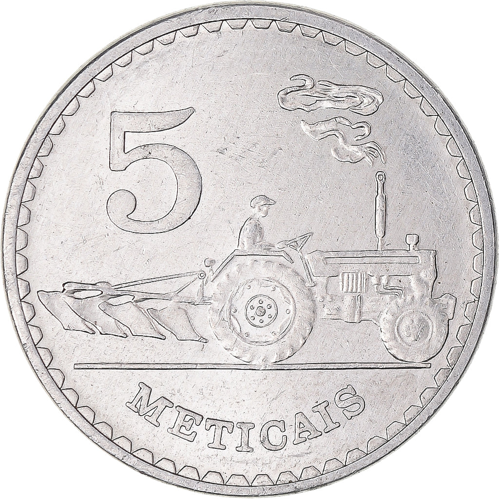 Coin, Mozambique, 5 Meticais, 1980, AU(50-53), Aluminum, KM:101
