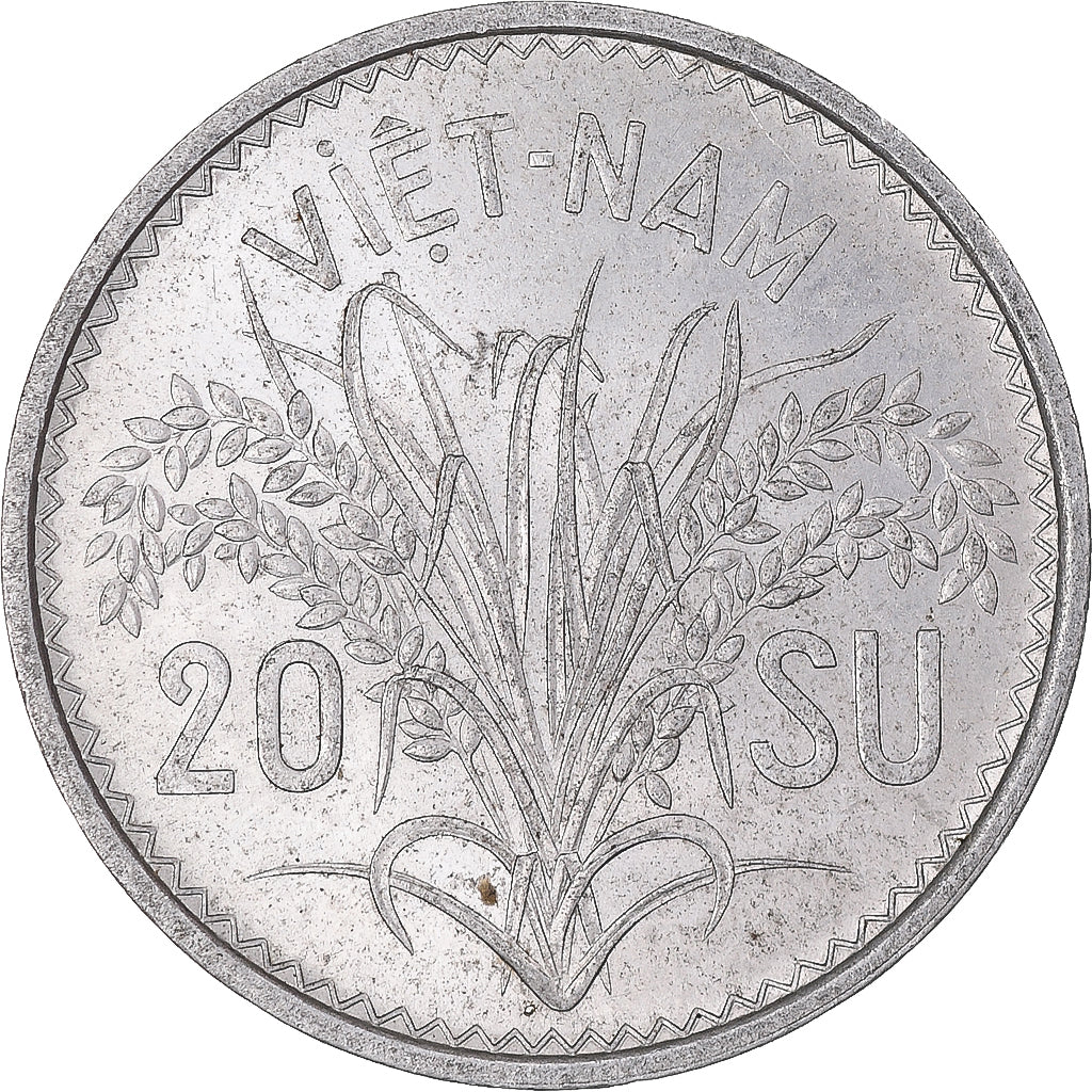 Coin, Vietnam, STATE OF SOUTH VIET NAM, 20 Su, 1953, Paris, EF(40-45), Aluminum