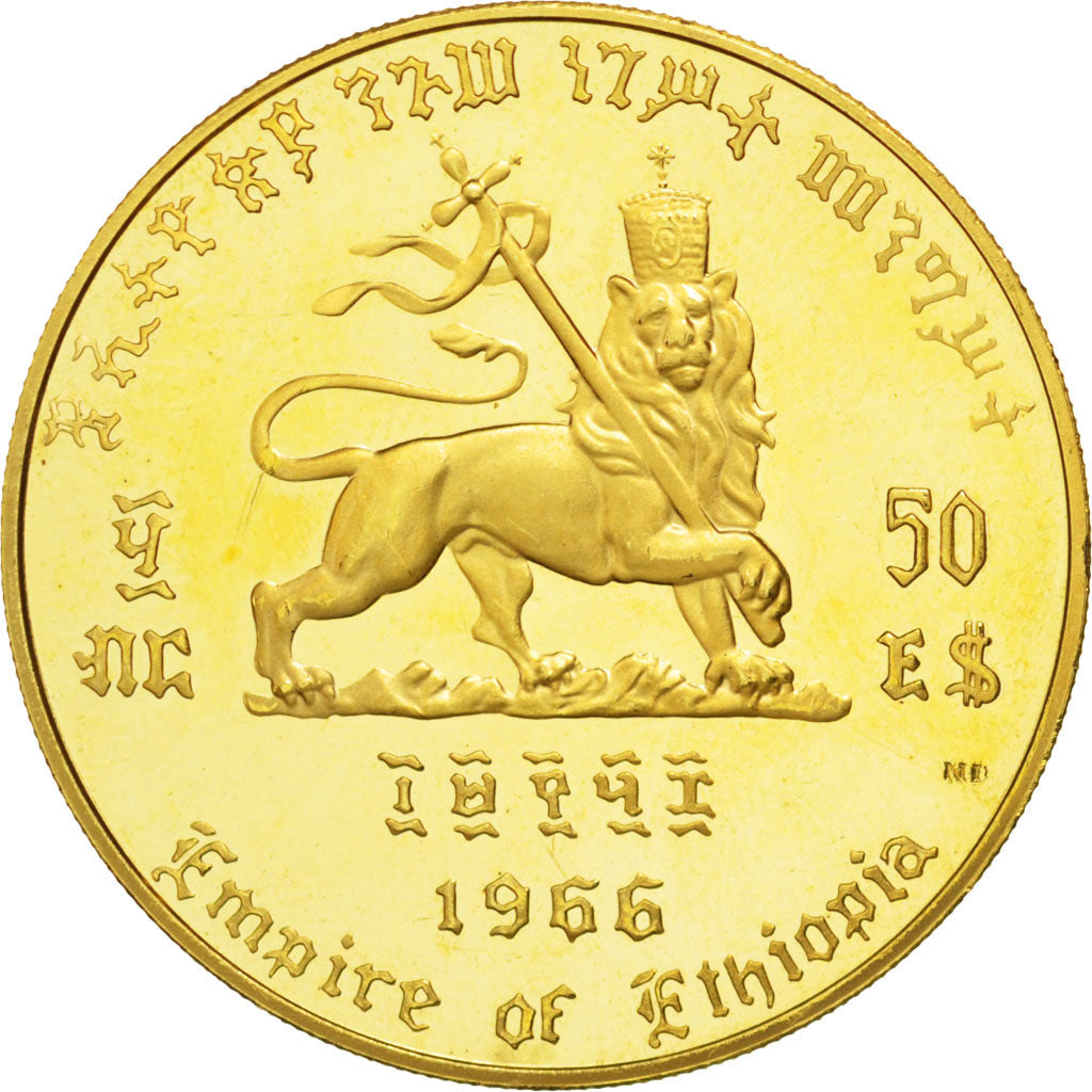 ETHIOPIA, 50 Dollars, 1966, KM #40, MS(63), Gold, 20.10