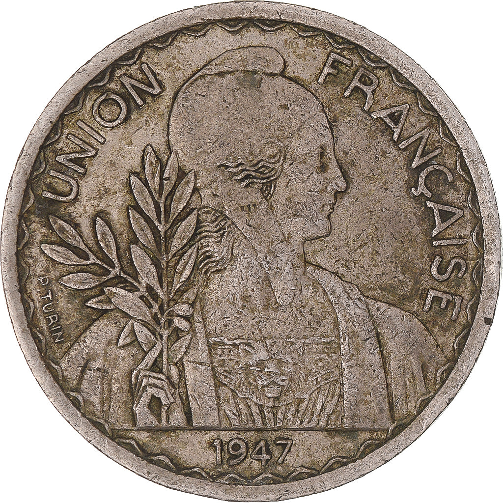Moeda, INDOCHINA FRANCESA, Piastre, 1947, Paris, EF(40-45), Cobre-níquel