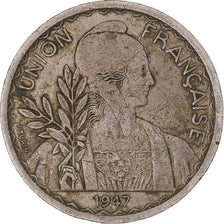 Moeda, INDOCHINA FRANCESA, Piastre, 1947, Paris, EF(40-45), Cobre-níquel