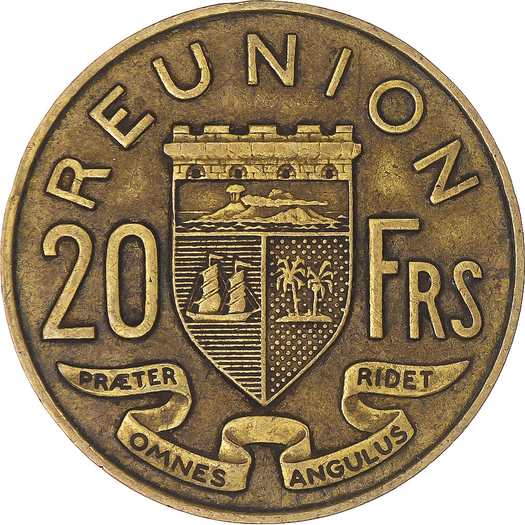 Coin, Réunion, 20 Francs, 1955, EF(40-45), Aluminum-Bronze, KM:11