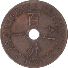 Coin, FRENCH INDO-CHINA, Cent, 1921, Paris, VF(30-35), Bronze, KM:12.1