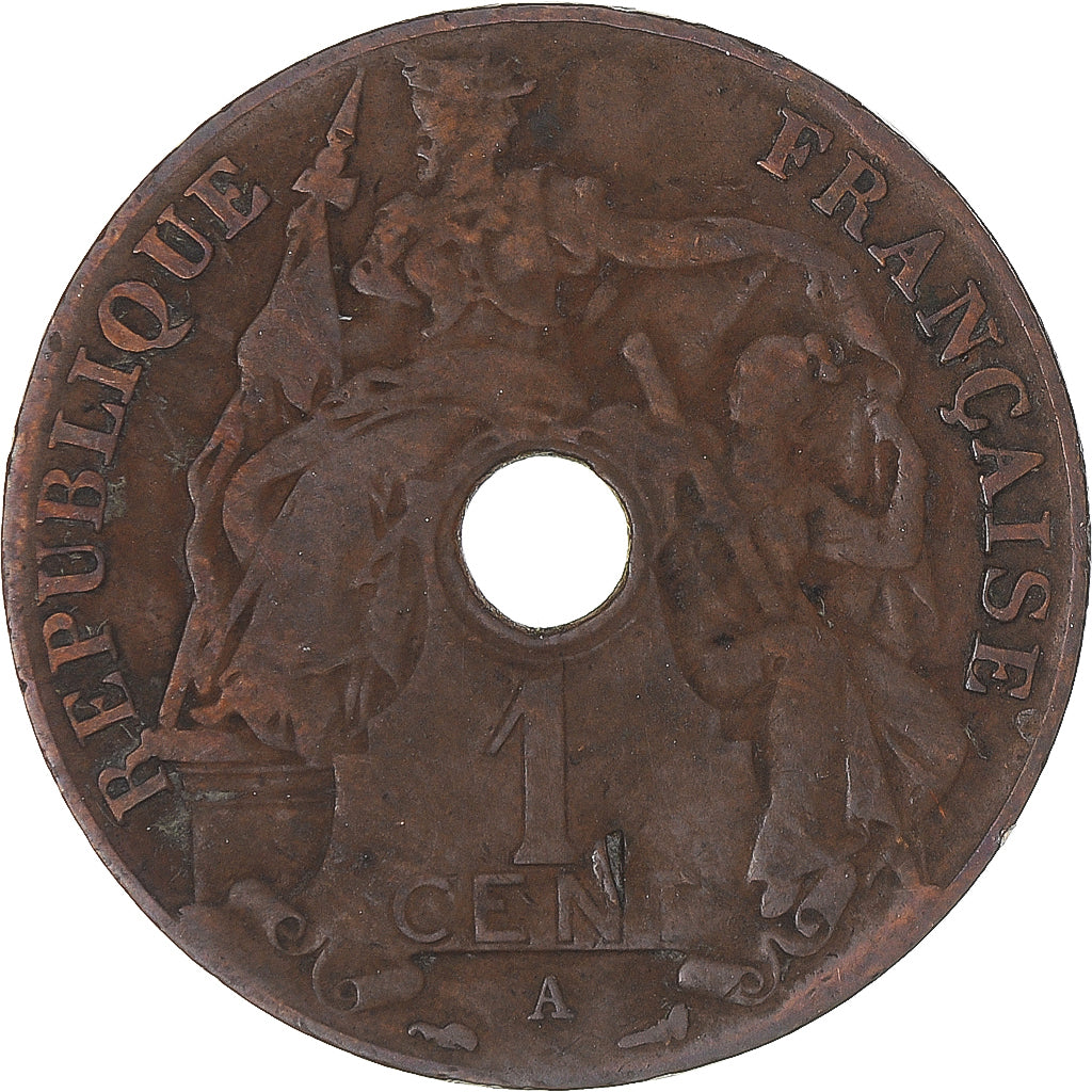 Coin, FRENCH INDO-CHINA, Cent, 1921, Paris, VF(30-35), Bronze, KM:12.1