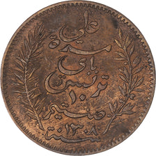 Moeda, Tunísia, Ali Bey, 10 Centimes, 1891, Paris, AU(55-58), Bronze, KM:222