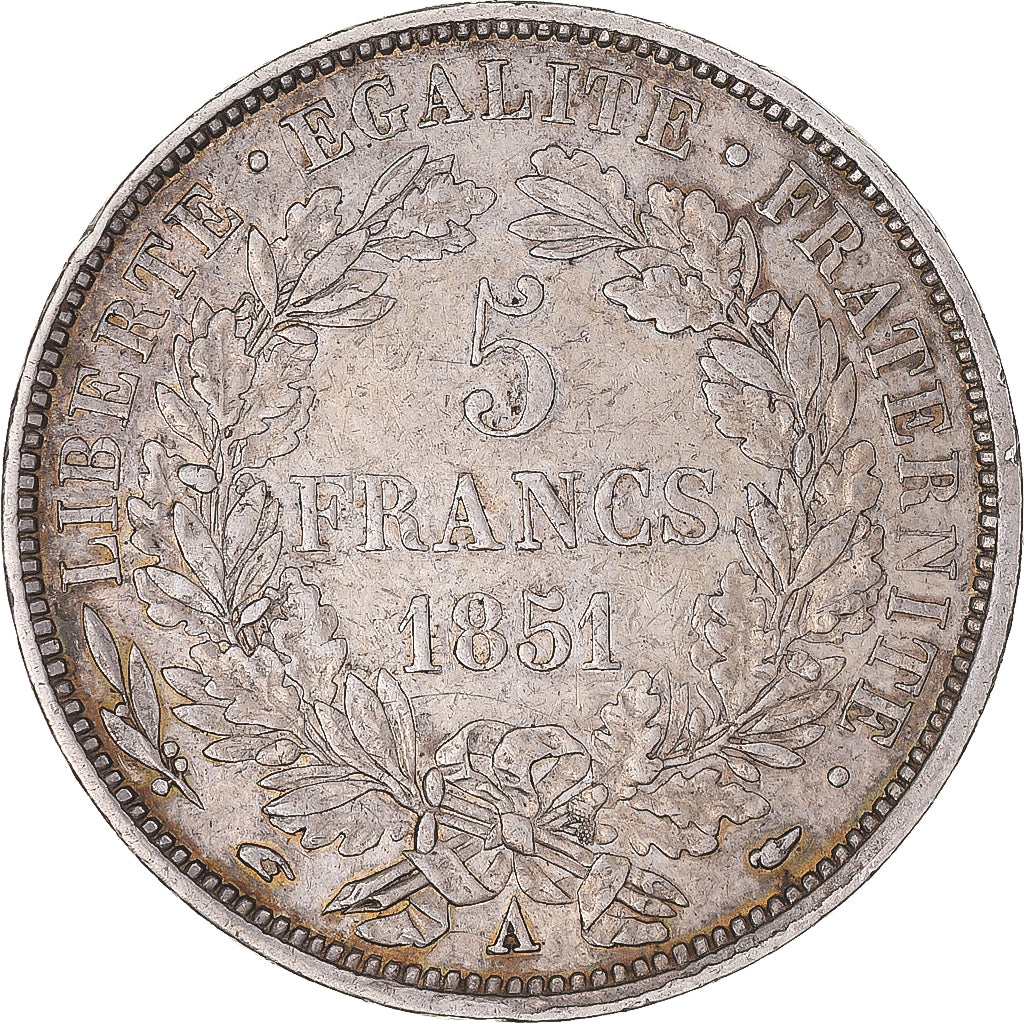Coin, France, Cérès, 5 Francs, 1851, Paris, EF(40-45), Silver, KM:761.1