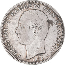 Coin, Greece, George I, 5 Drachmai, 1875, Paris, VF(20-25), Silver, KM:46