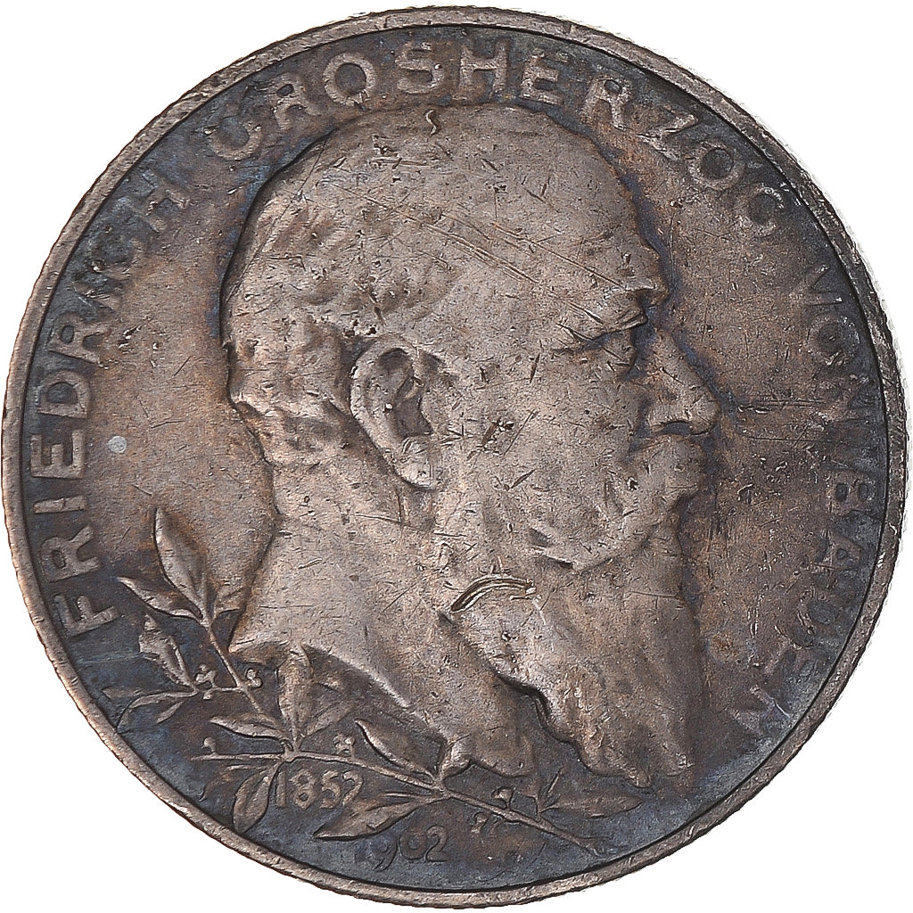 Moneta, Stati tedeschi, BADEN, Friedrich I, 2 Mark, 1902, Karlsruhe, BB