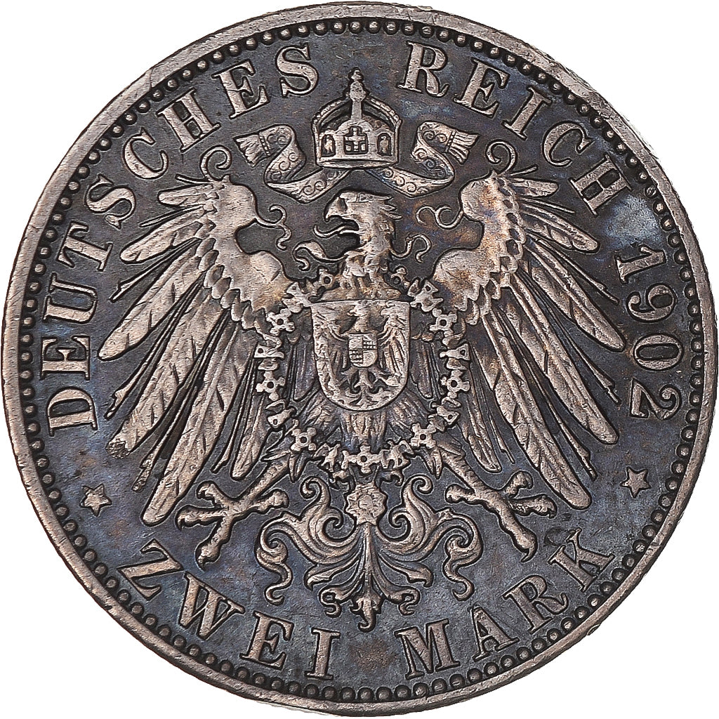 Moneta, Stati tedeschi, BADEN, Friedrich I, 2 Mark, 1902, Karlsruhe, BB