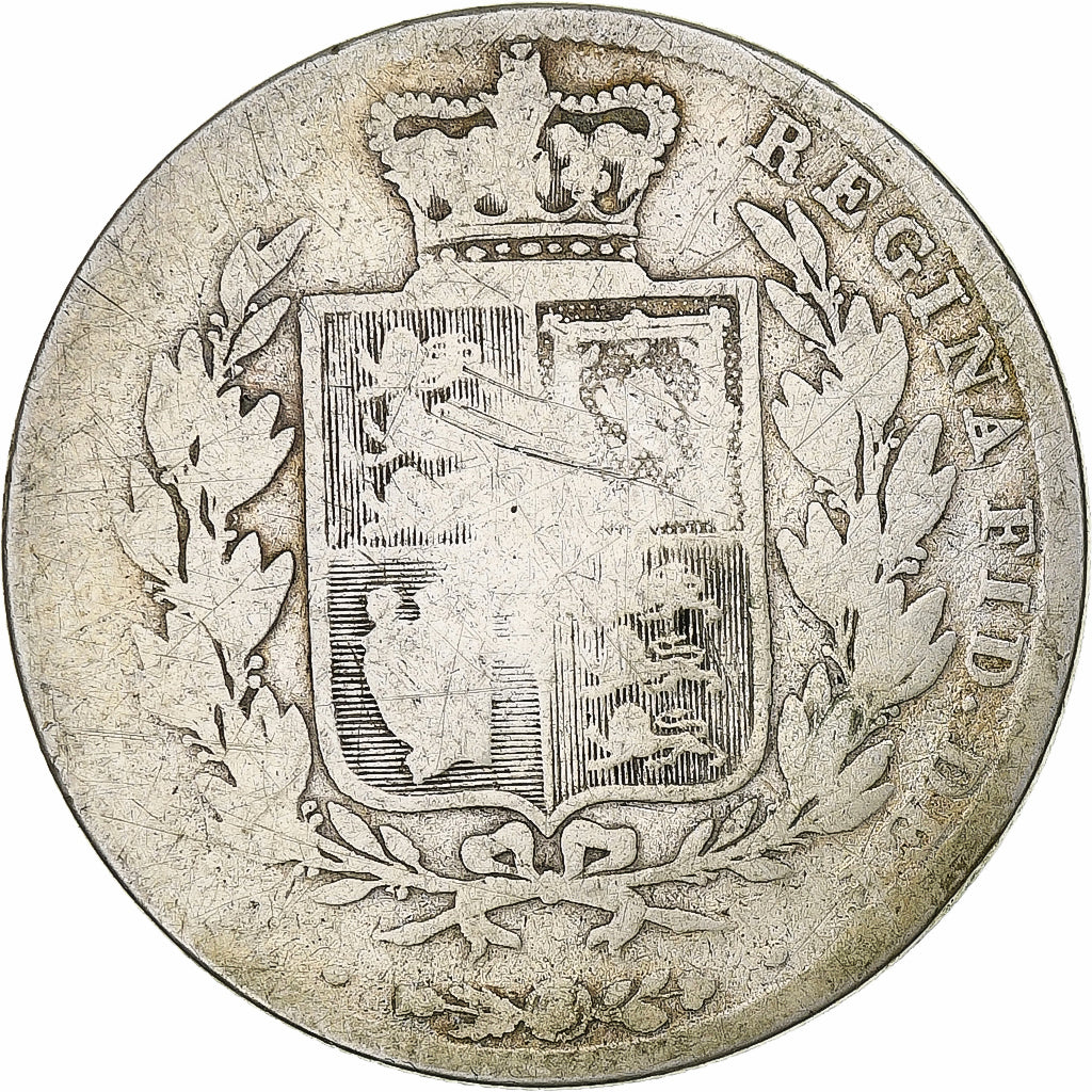 Coin, Great Britain, Victoria, 1/2 Crown, 1844, British Royal Mint, G(4-6)