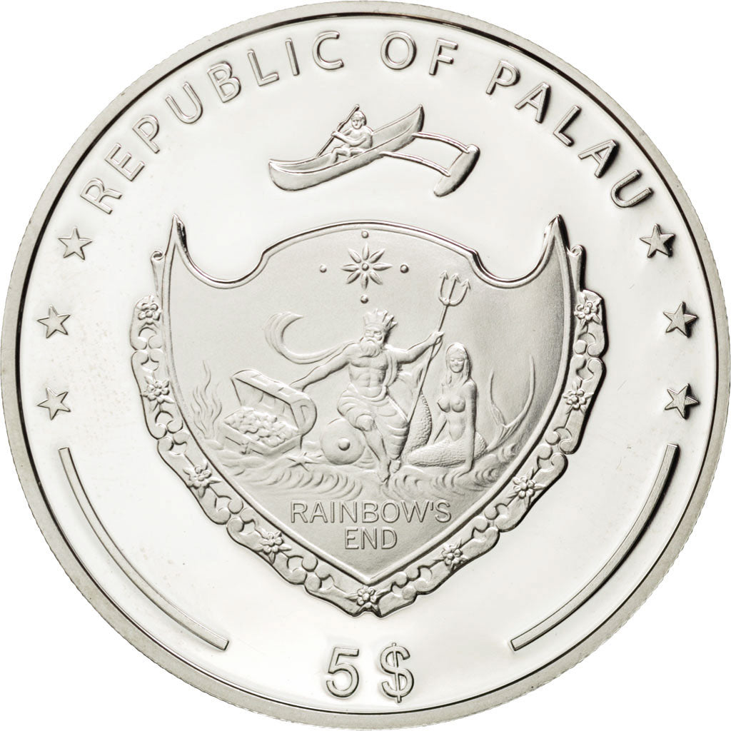 Palau, 5 Dollars, 2012, FDC, Argento