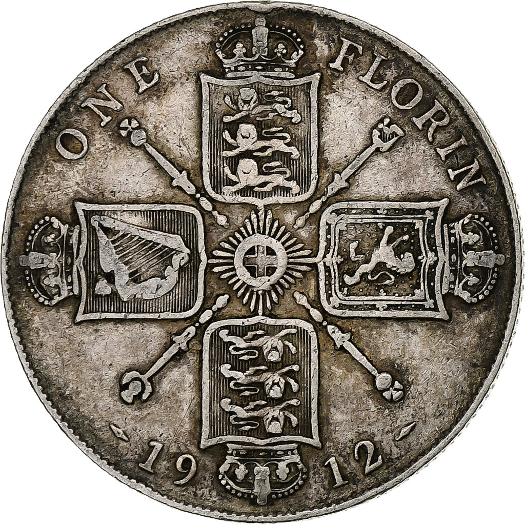 Coin, Great Britain, George V, Florin, 1912, British Royal Mint, VF(30-35)