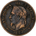 Moeda, França, Napoleon III, 10 Centimes, 1862, Paris, EF(40-45), Bronze