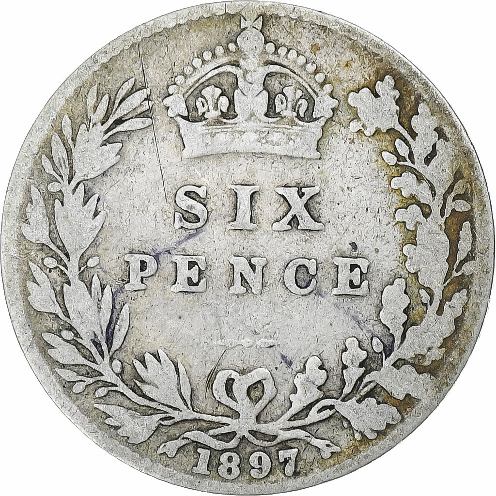Coin, Great Britain, Victoria, 6 Pence, 1897, British Royal Mint, VF(30-35)