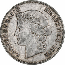 Switzerland, 5 Francs, 1892, Bern, VF(20-25), Silver, KM:34