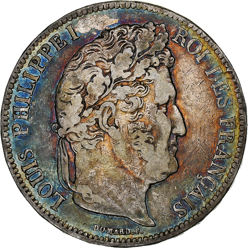 France, 5 Francs, Louis-Philippe, 1835, Marseilles, Silver, VF(20-25)
