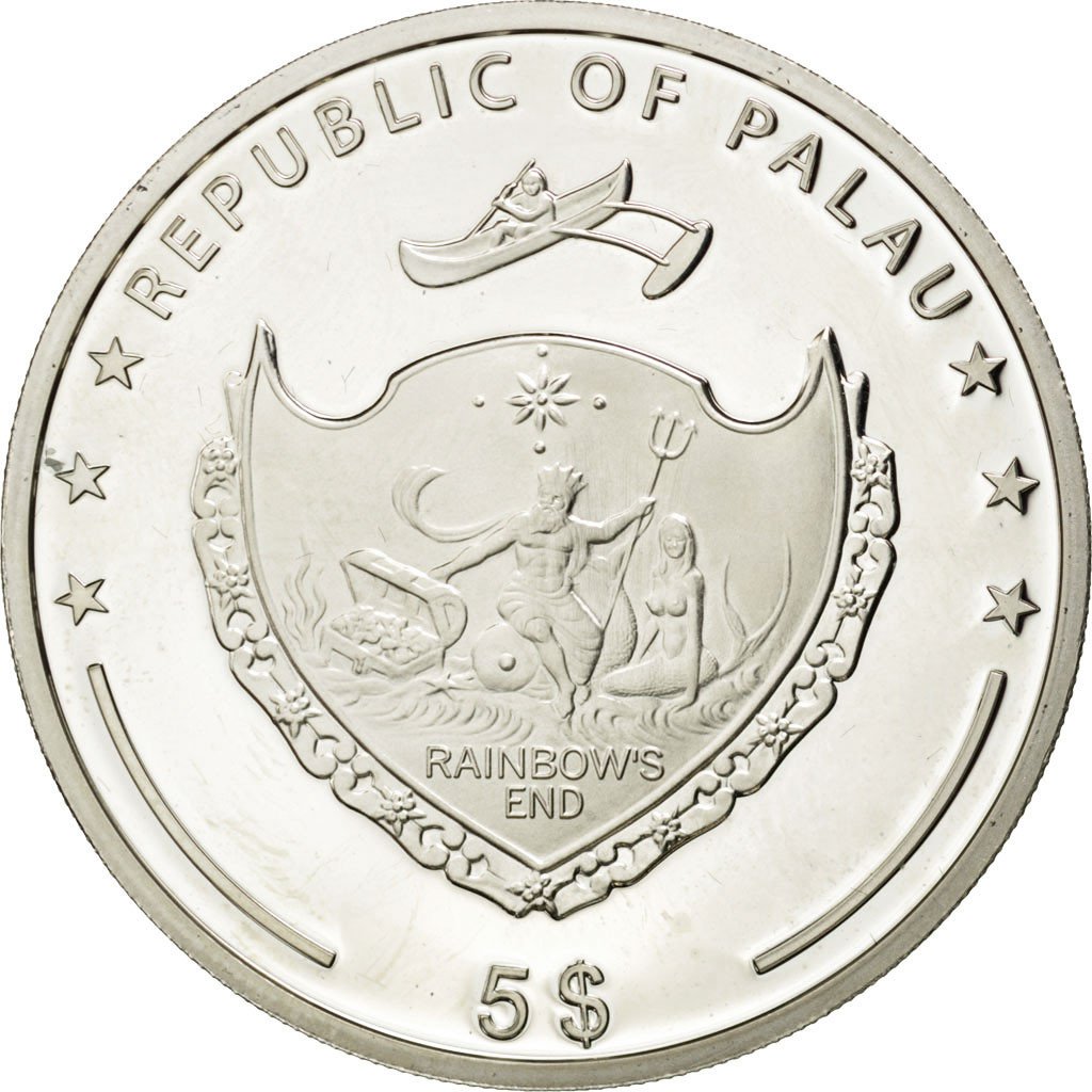 Palau, 5 Dollars, 2011, MS(63), Silver, 25.00