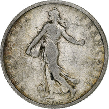 Francia, Semeuse, Franc, 1907, Paris, BC+, Plata, KM:844.1, Gadoury:467, Le