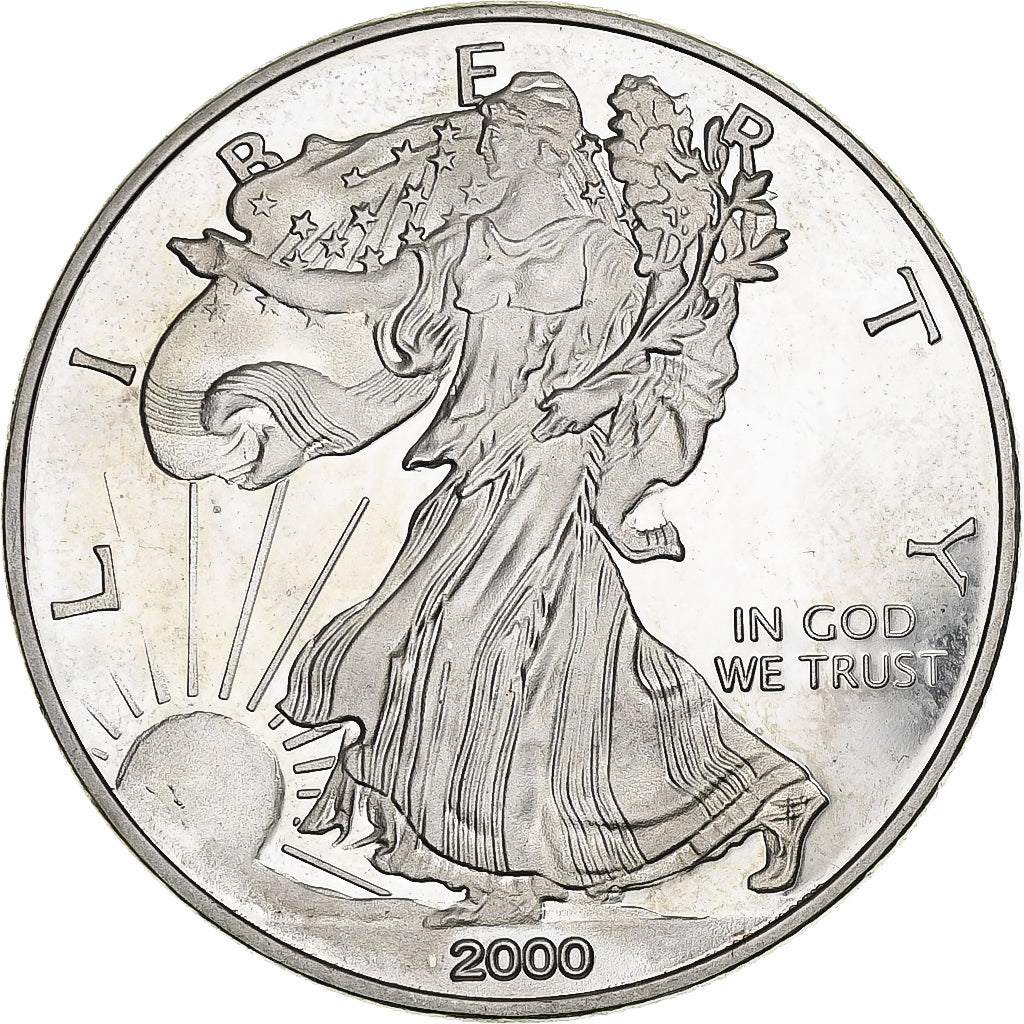 Stati Uniti, Liberty Walking, Dollar, 2000, Philadelphia, Proof, FDC, Argento