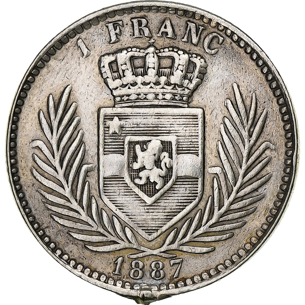 CONGO FREE STATE, Leopold II, Franc, 1887, Royal Belgium Mint, EF(40-45)