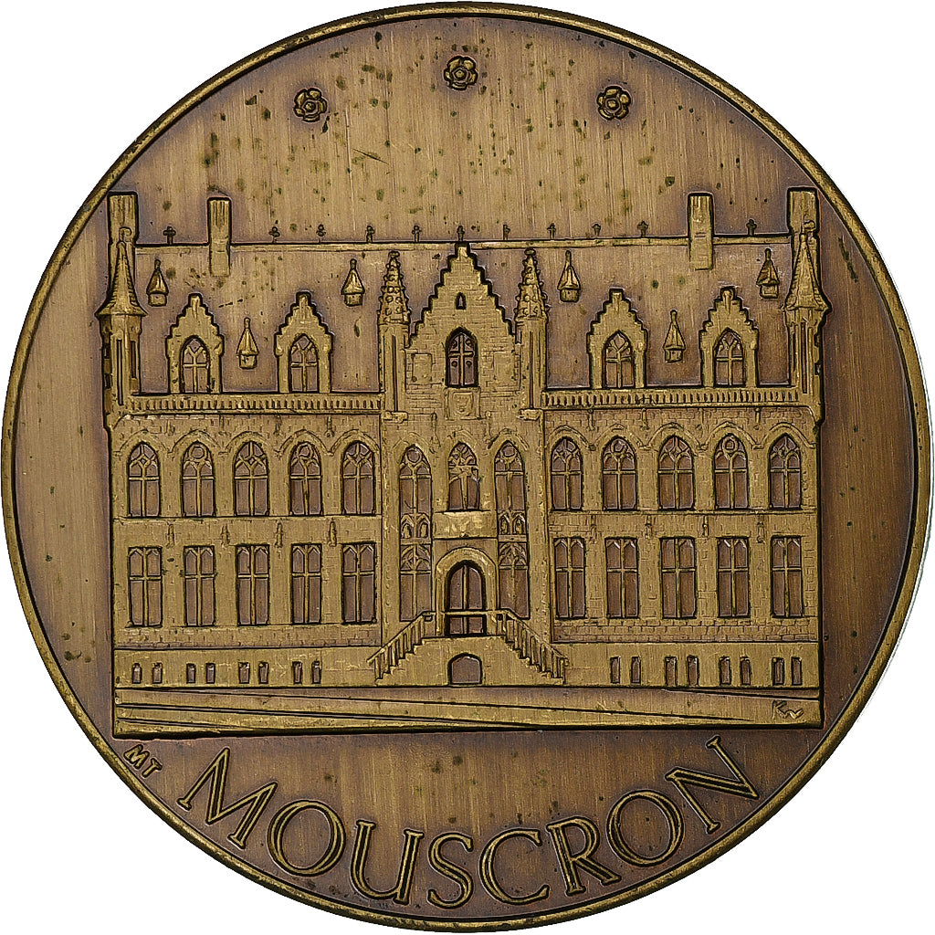 Belgium, 100 HURLUS, Mouscron, Geography, 1982, AU(55-58), Bronze