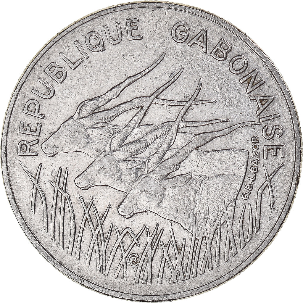 Moneta, Gabon, 100 Francs, 1977