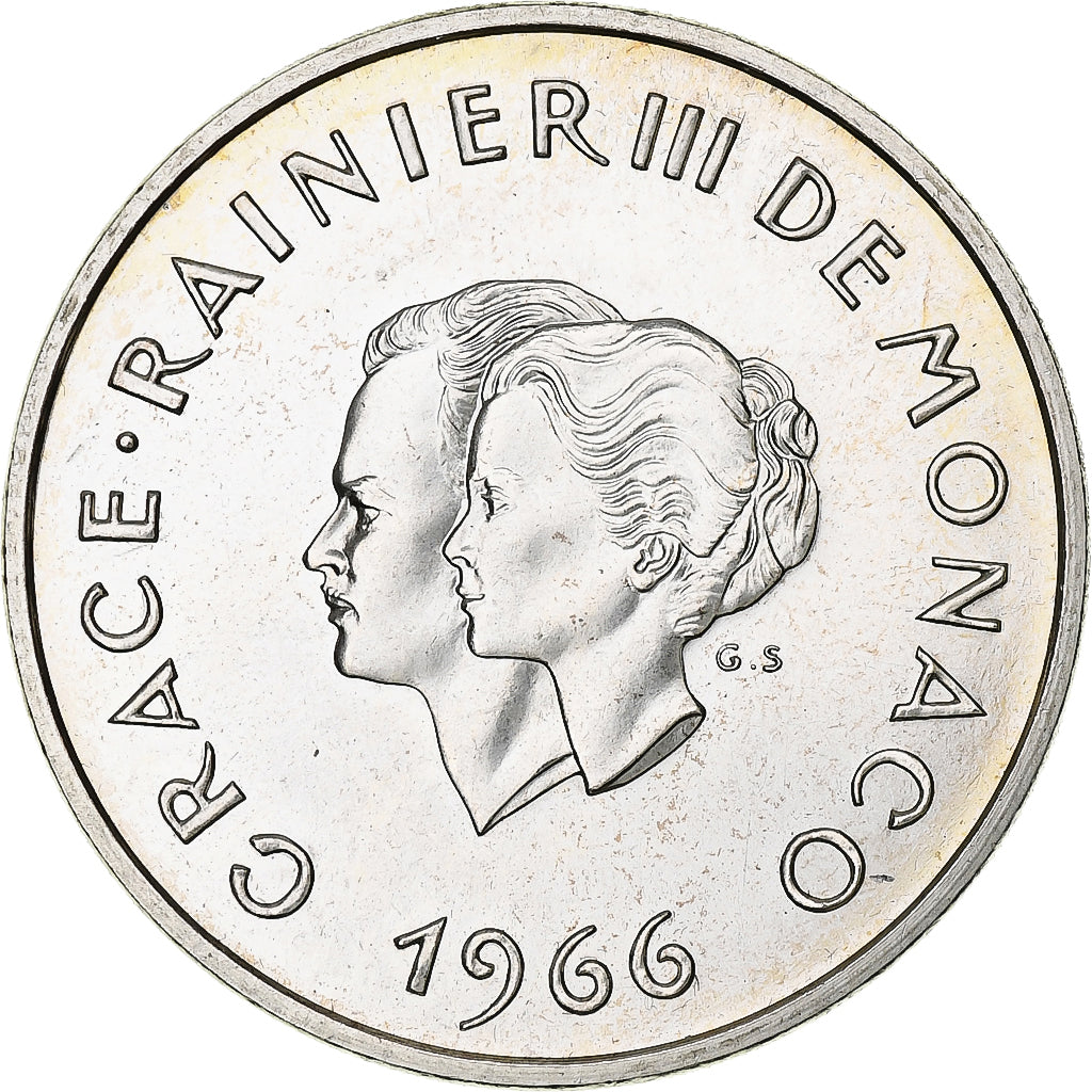Monaco, 10 Francs, 1966, Monnaie de Paris, MS(60-62), Silver, KM:M1, Gadoury:MC