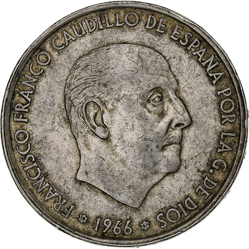 España, Francisco Franco, 100 Pesetas, 1966 (67), Madrid, MBC+, Plata, KM:797
