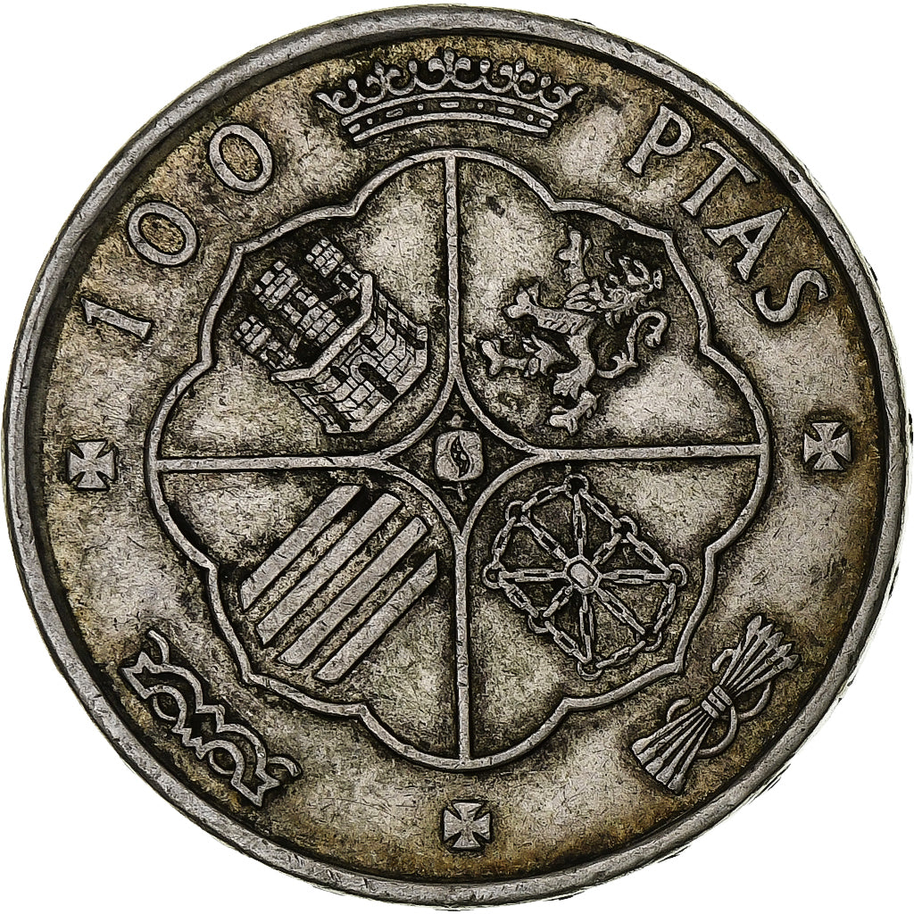 España, Francisco Franco, 100 Pesetas, 1966 (67), Madrid, MBC+, Plata, KM:797