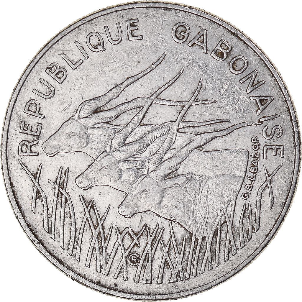 Coin, Gabon, 100 Francs, 1982