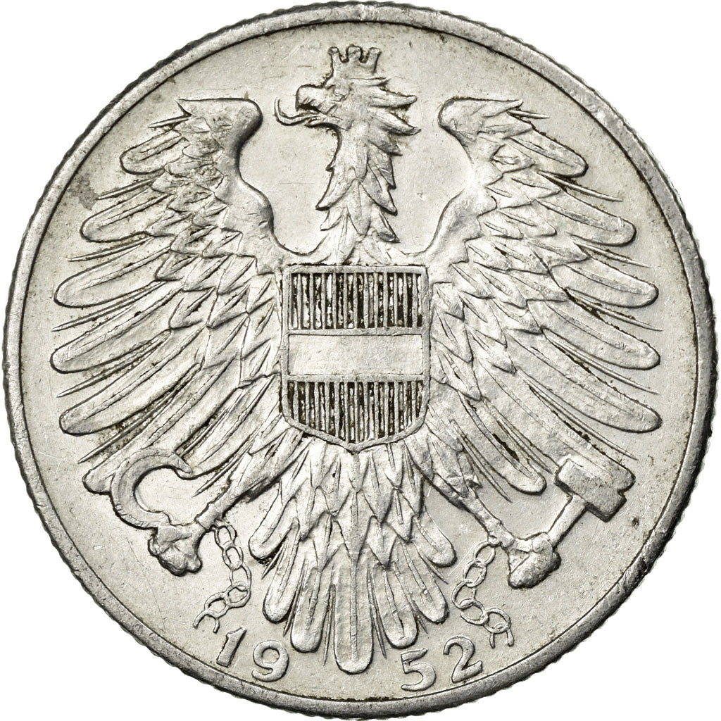 Coin, Austria, 5 Schilling, 1952, EF(40-45), Aluminum, KM:2879