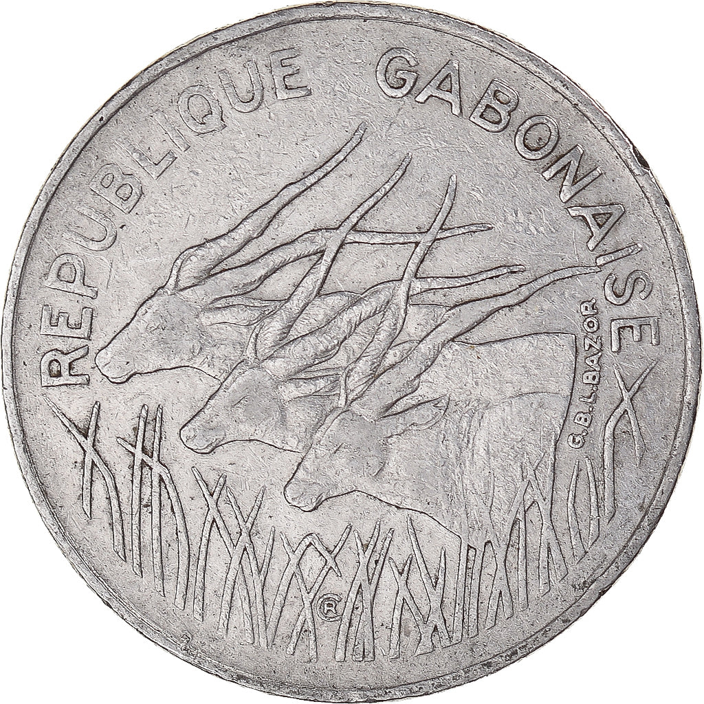 Münze, Gabun, 100 Francs, 1975