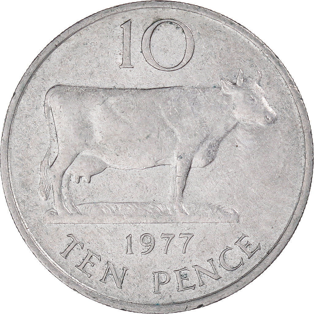 Moneda, Guernsey, 10 Pence, 1977