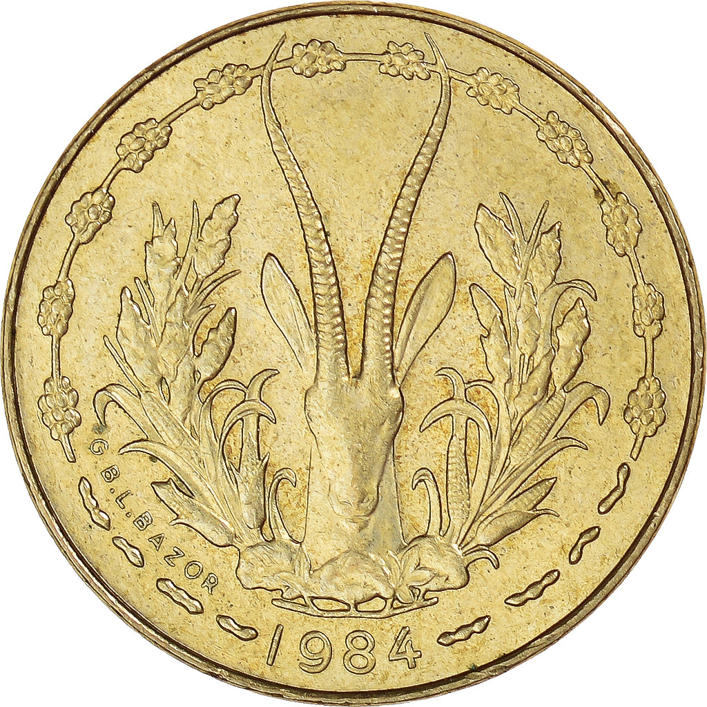 Munten, West Afrikaanse Staten, 5 Francs, 1984