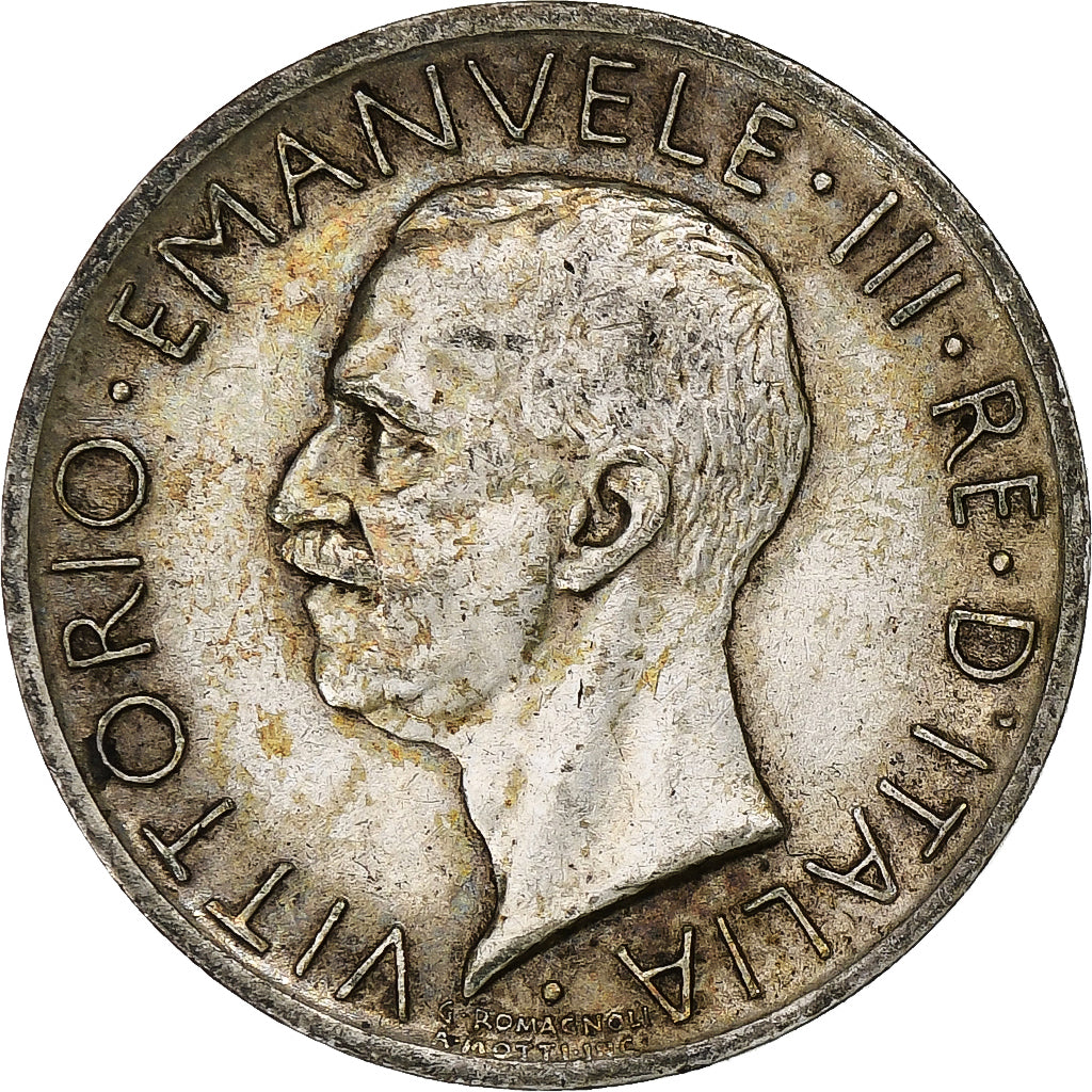 Italien, Vittorio Emanuele III, 5 Lire, 1927, Rome, SS, Silber, KM:67.2
