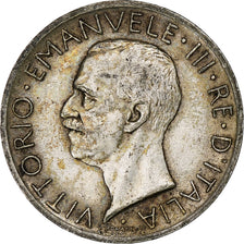 Itália, Vittorio Emanuele III, 5 Lire, 1927, Rome, EF(40-45), Prata, KM:67.2