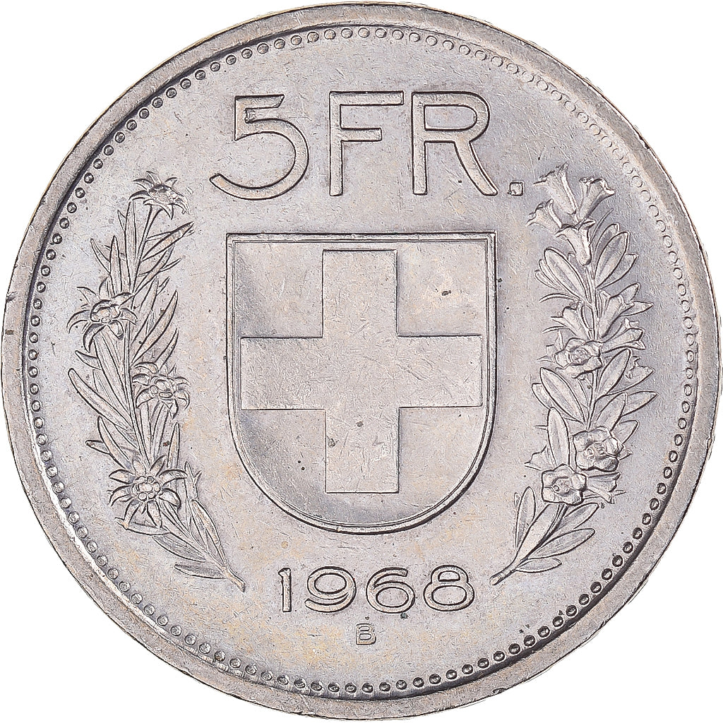 Moneda, Suiza, 5 Francs, 1968
