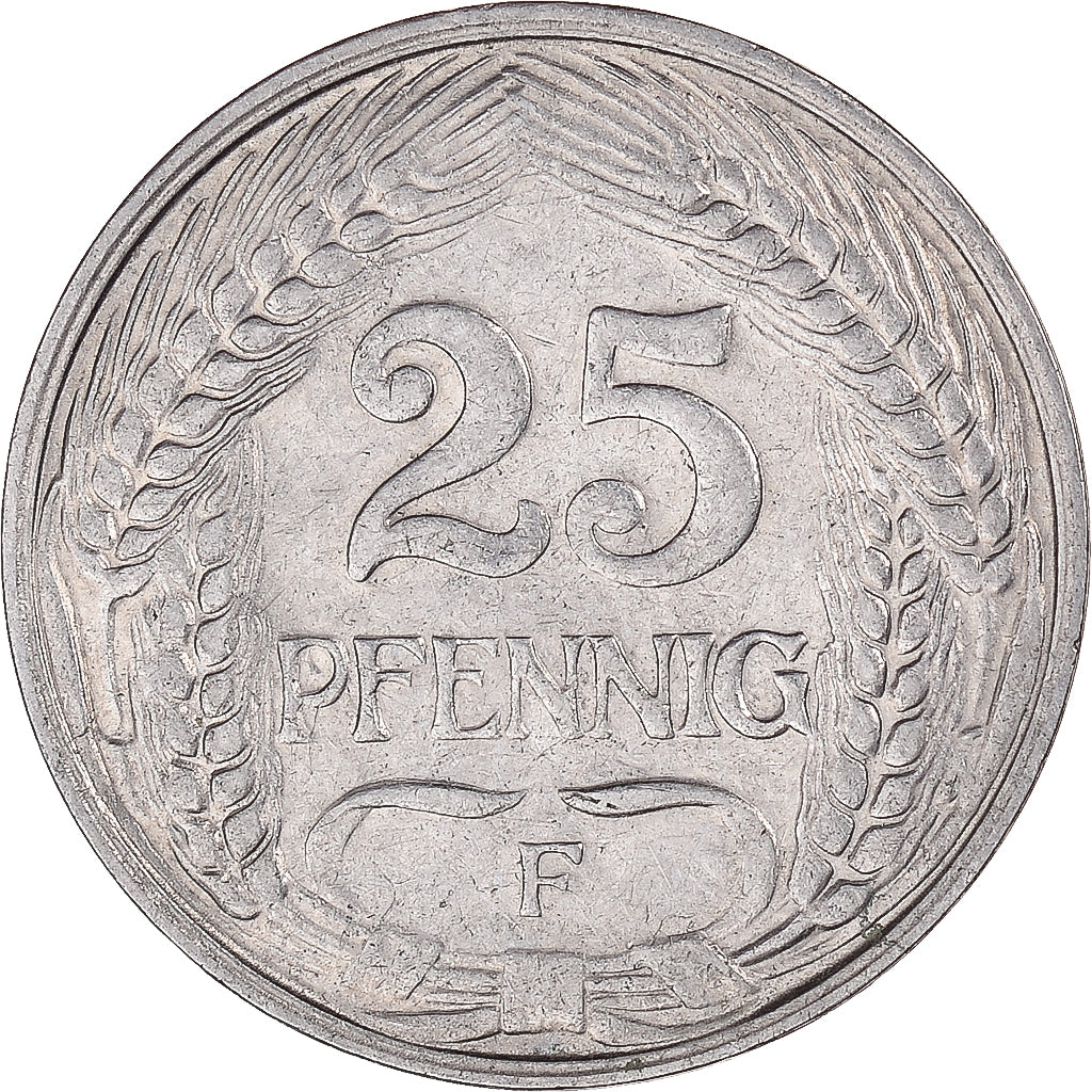 Moeda, Alemanha, 25 Pfennig, 1910