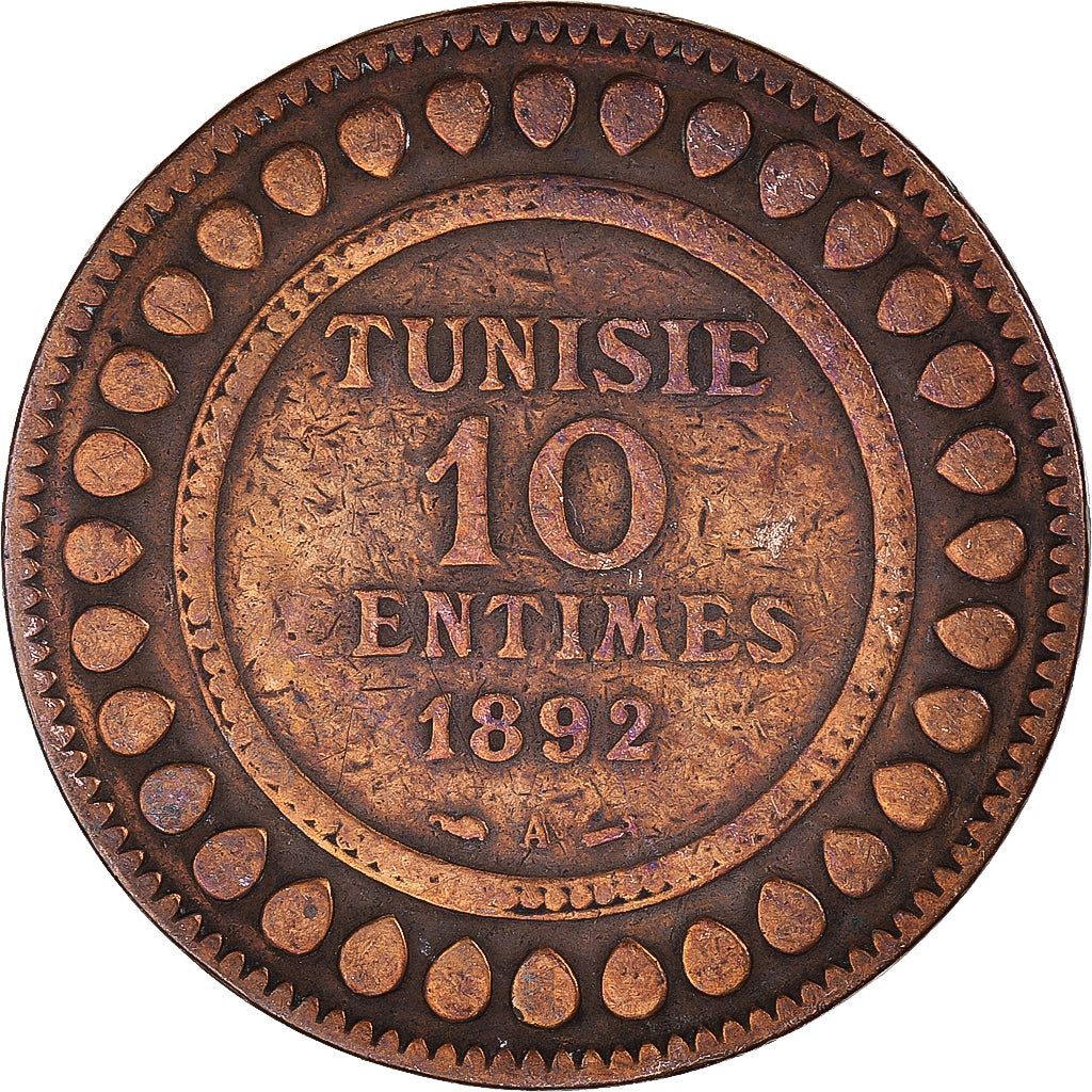 Moneta, Tunisia, 10 Centimes, 1892