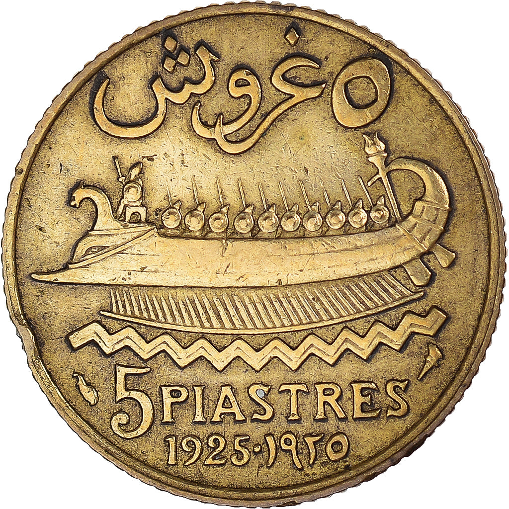 Moneta, Liban, 5 Piastres, 1925