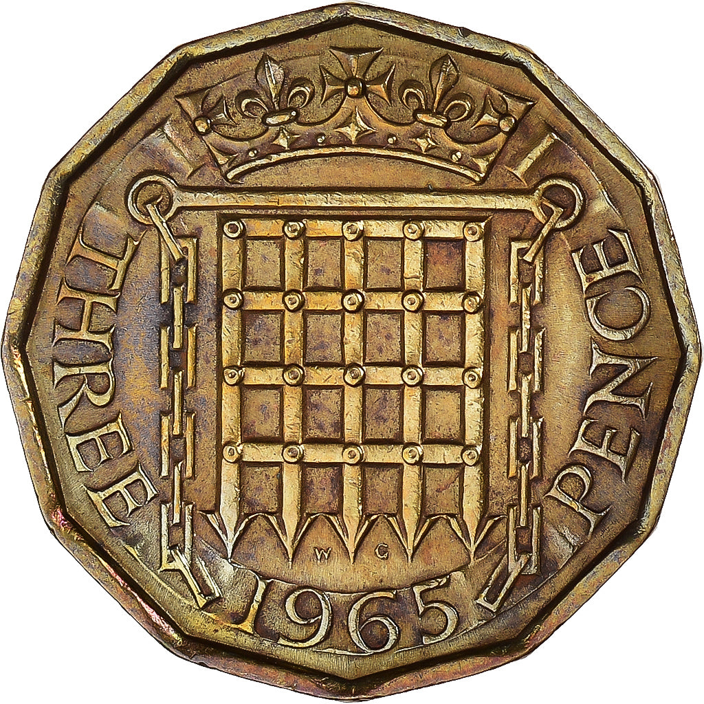 Moeda, Grã-Bretanha, 3 Pence, 1965